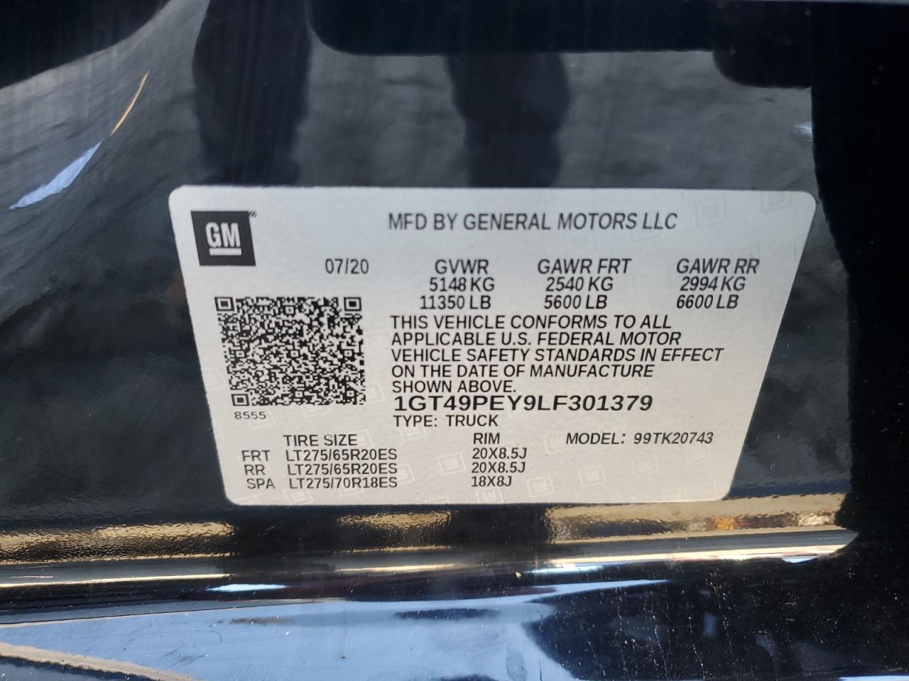 1GT49PEY9LF301379 2020 GMC Sierra K2500 At4