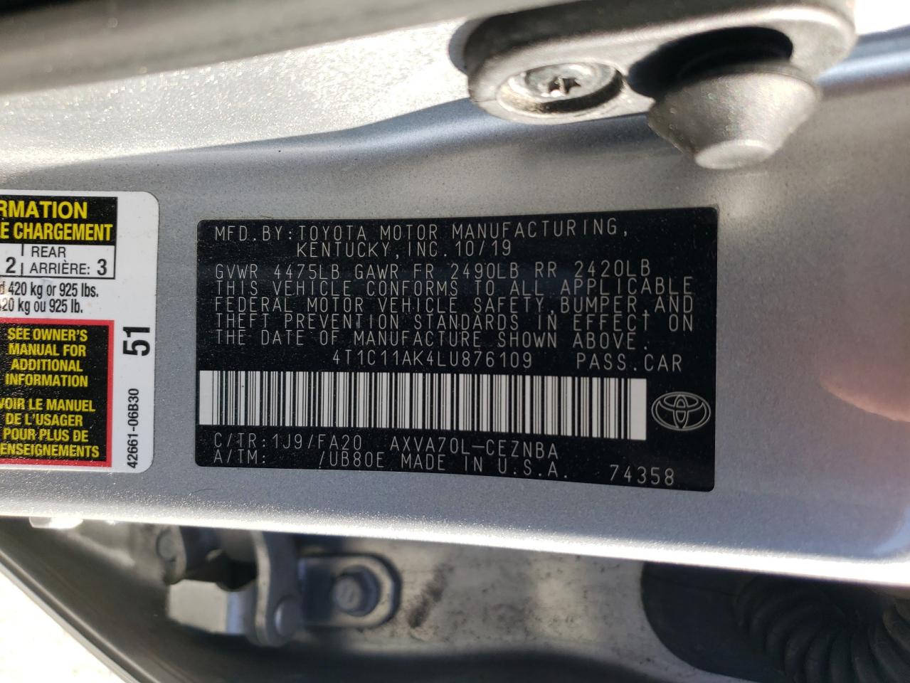 2020 Toyota Camry - Image 12