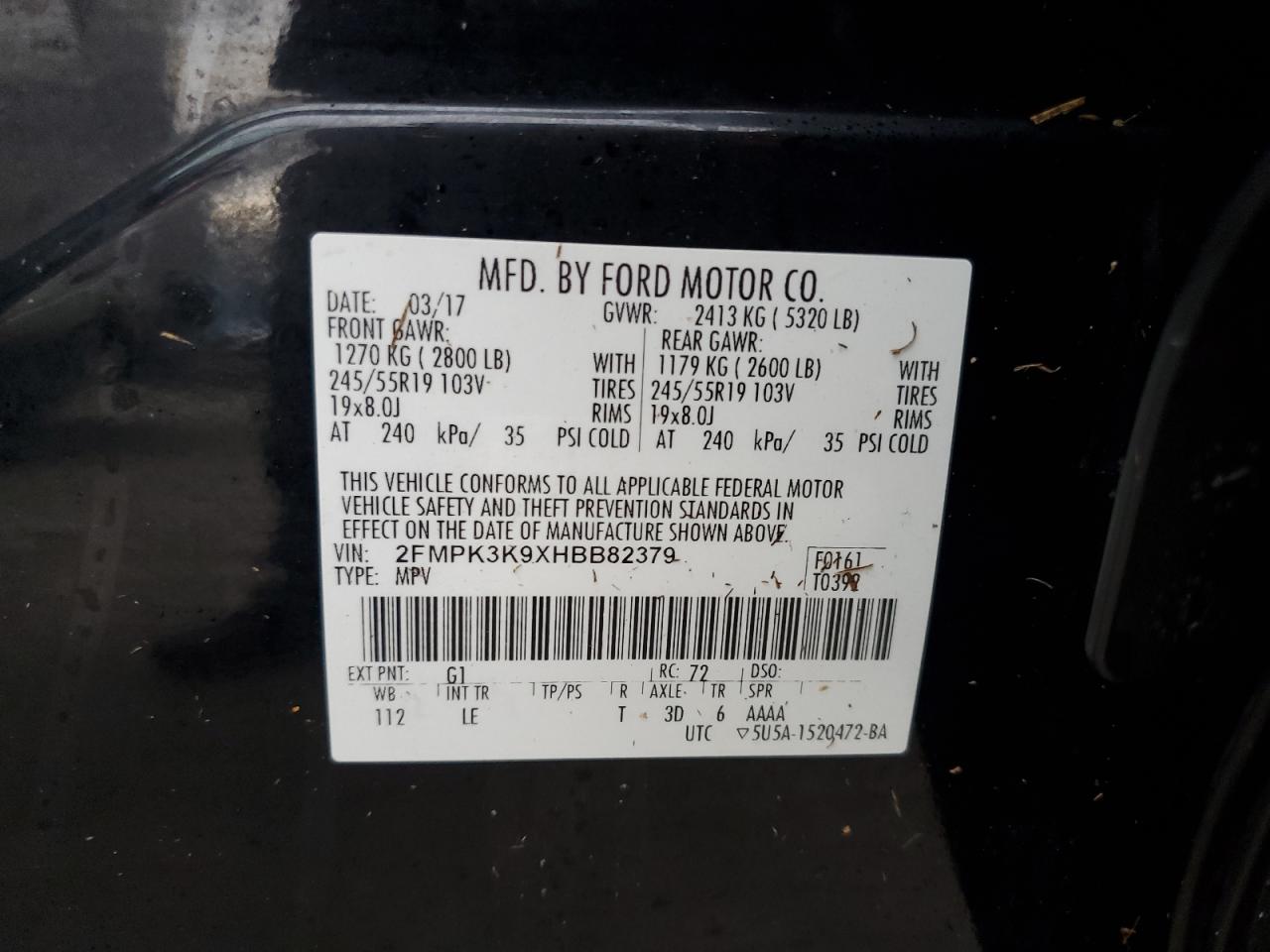 2FMPK3K9XHBB82379 2017 FORD EDGE - Image 13