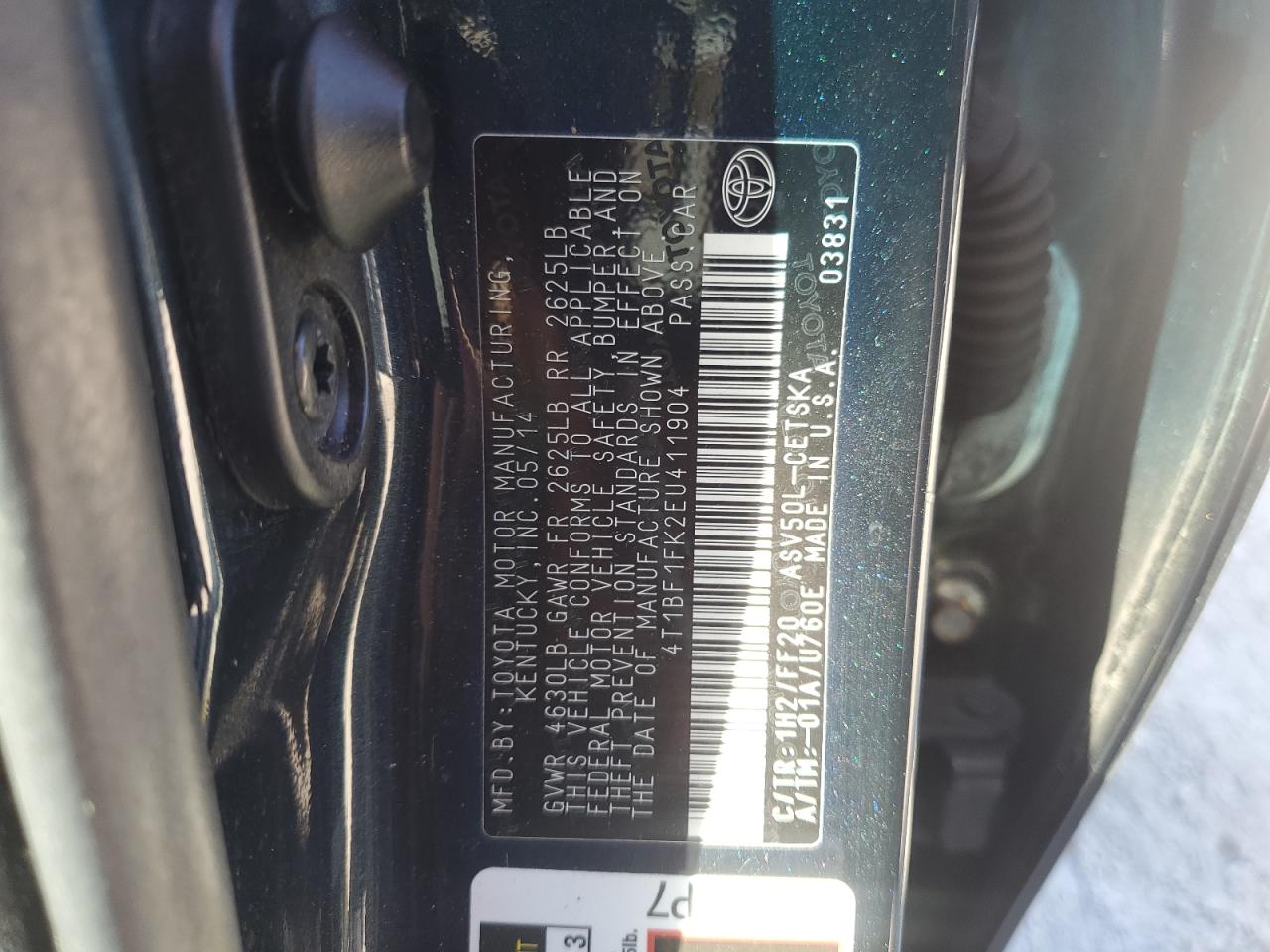 4T1BF1FK2EU411904 2014 Toyota Camry L