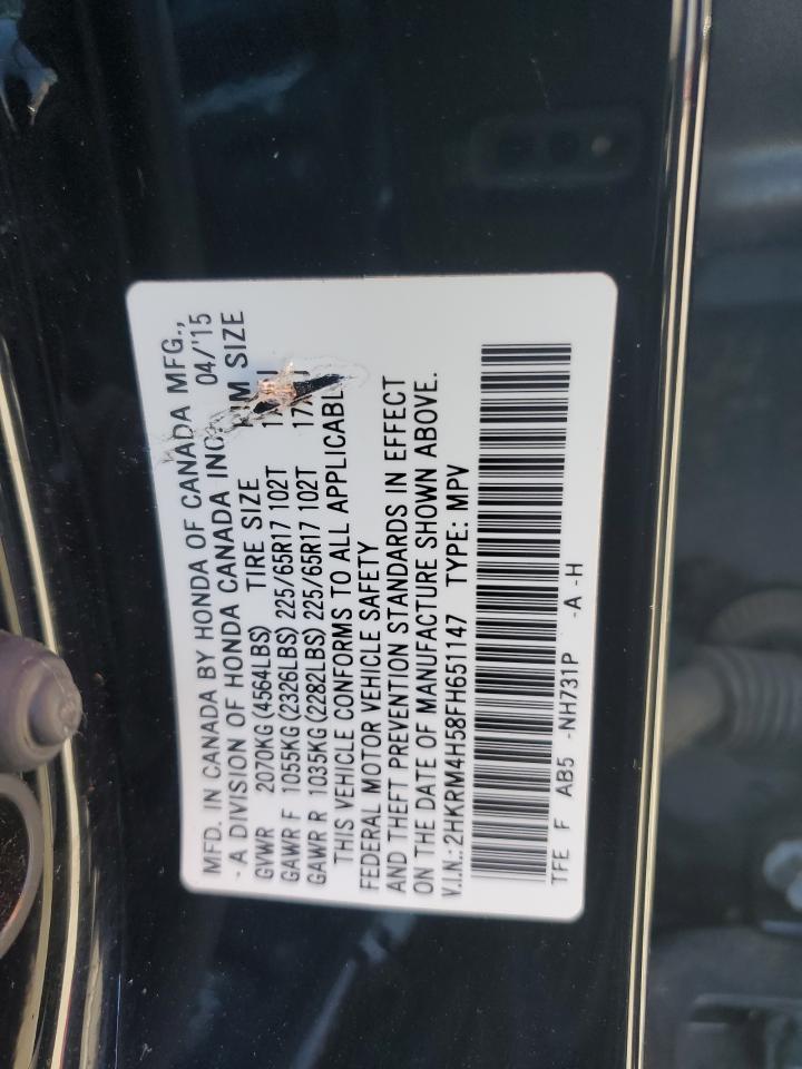 2HKRM4H58FH651147 2015 Honda Cr-V Ex