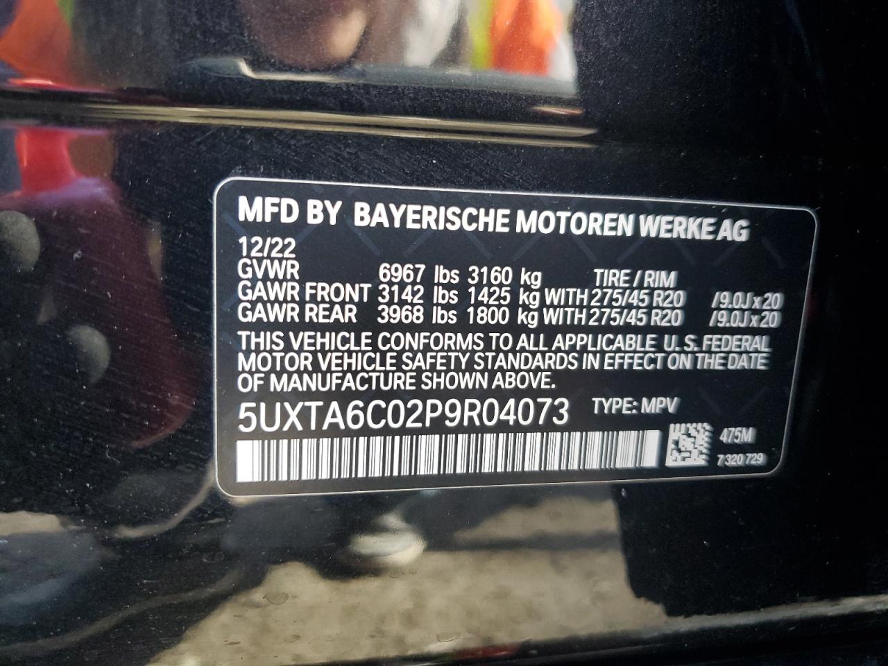 2023 BMW X5 xDrive45E VIN: 5UXTA6C02P9R04073 Lot: 75498254