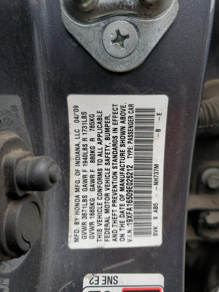 19XFA16509E025212 2009 Honda Civic Lx