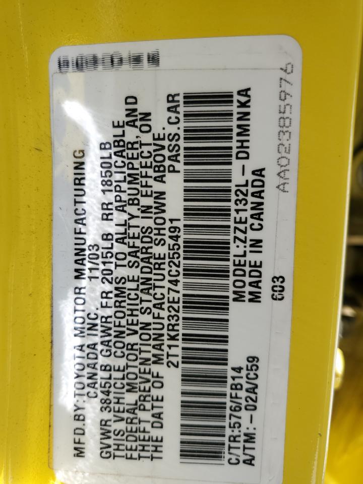 2004 Toyota Corolla Matrix Xr VIN: 2T1KR32E74C255491 Lot: 77562884