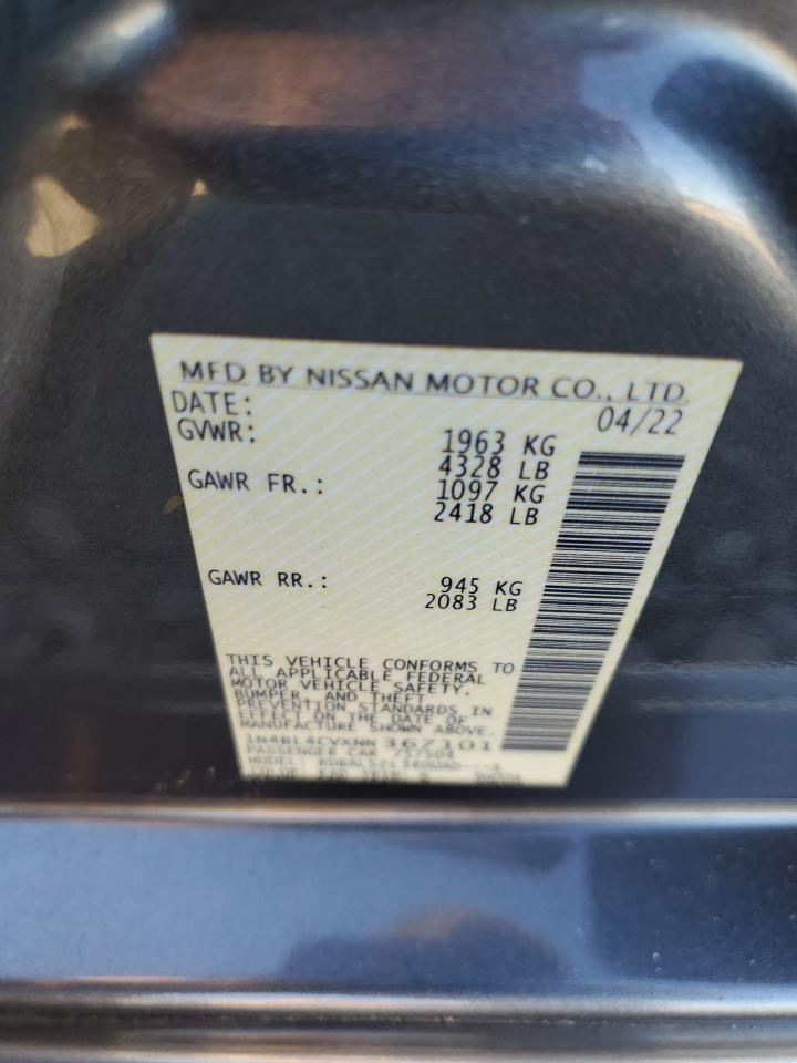 2022 Nissan Altima Sr VIN: 1N4BL4CVXNN367101 Lot: 76788264