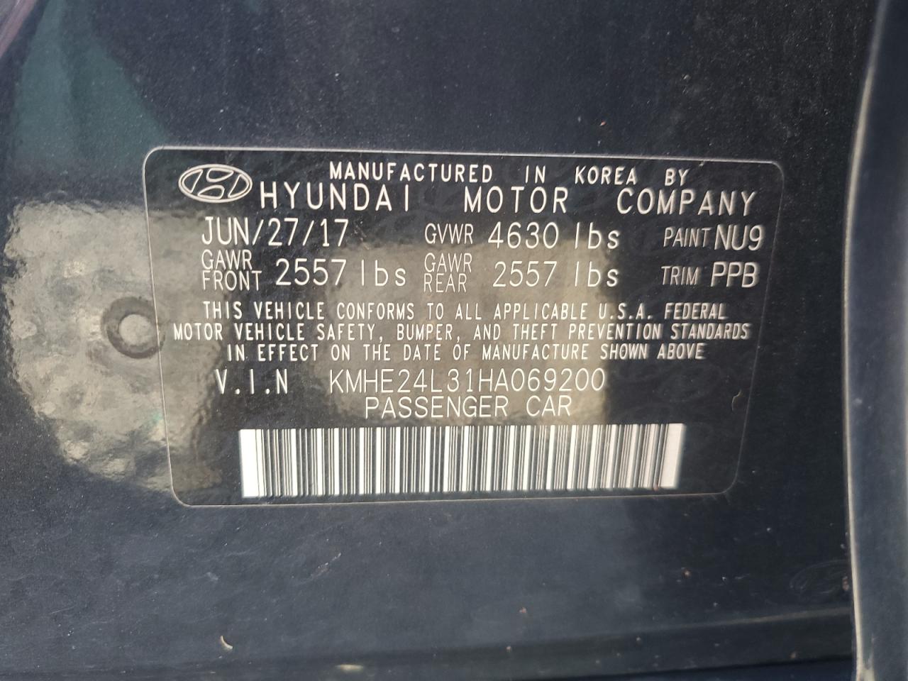 KMHE24L31HA069200 2017 HYUNDAI SONATA - Image 12