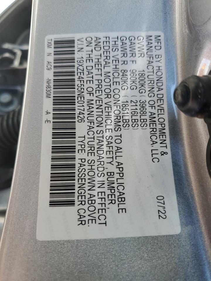 19XZE4F55NE017426 2022 Honda Insight Ex