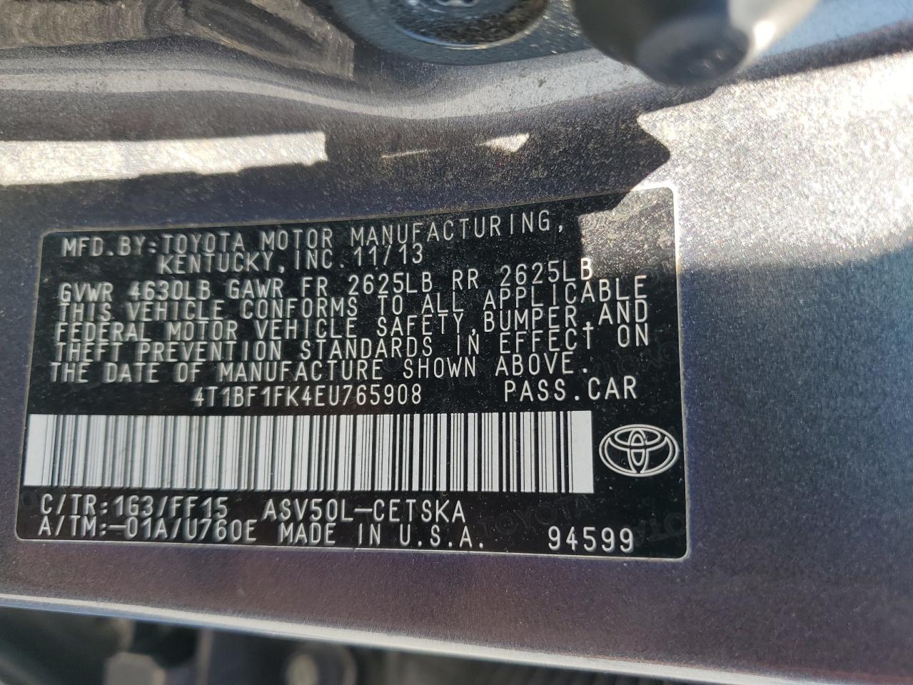 4T1BF1FK4EU765908 2014 Toyota Camry L