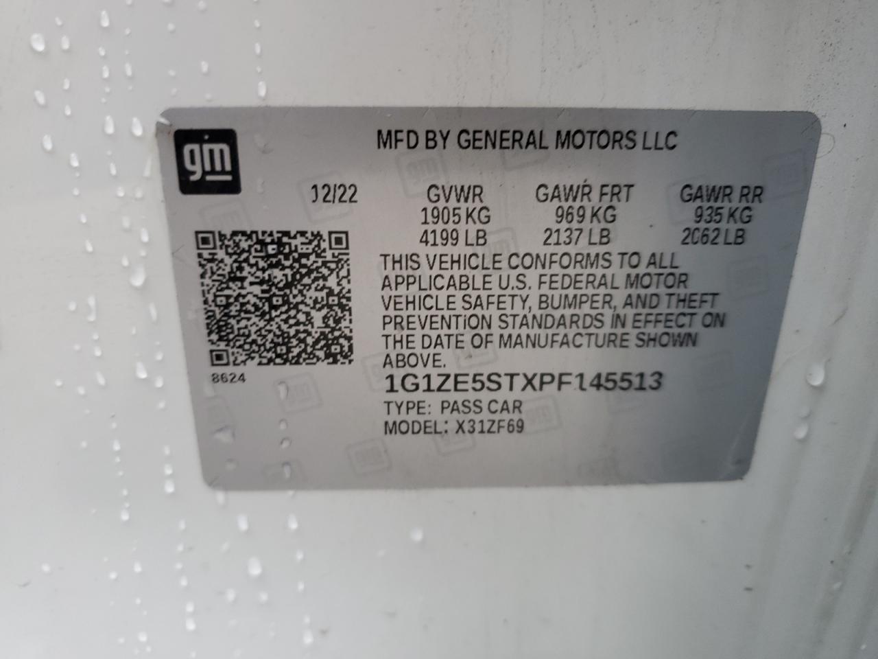 1G1ZE5STXPF145513 2023 Chevrolet Malibu Premier