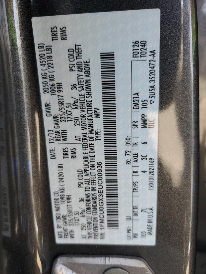 1FMCU0GX3EUC00936 2014 Ford Escape Se