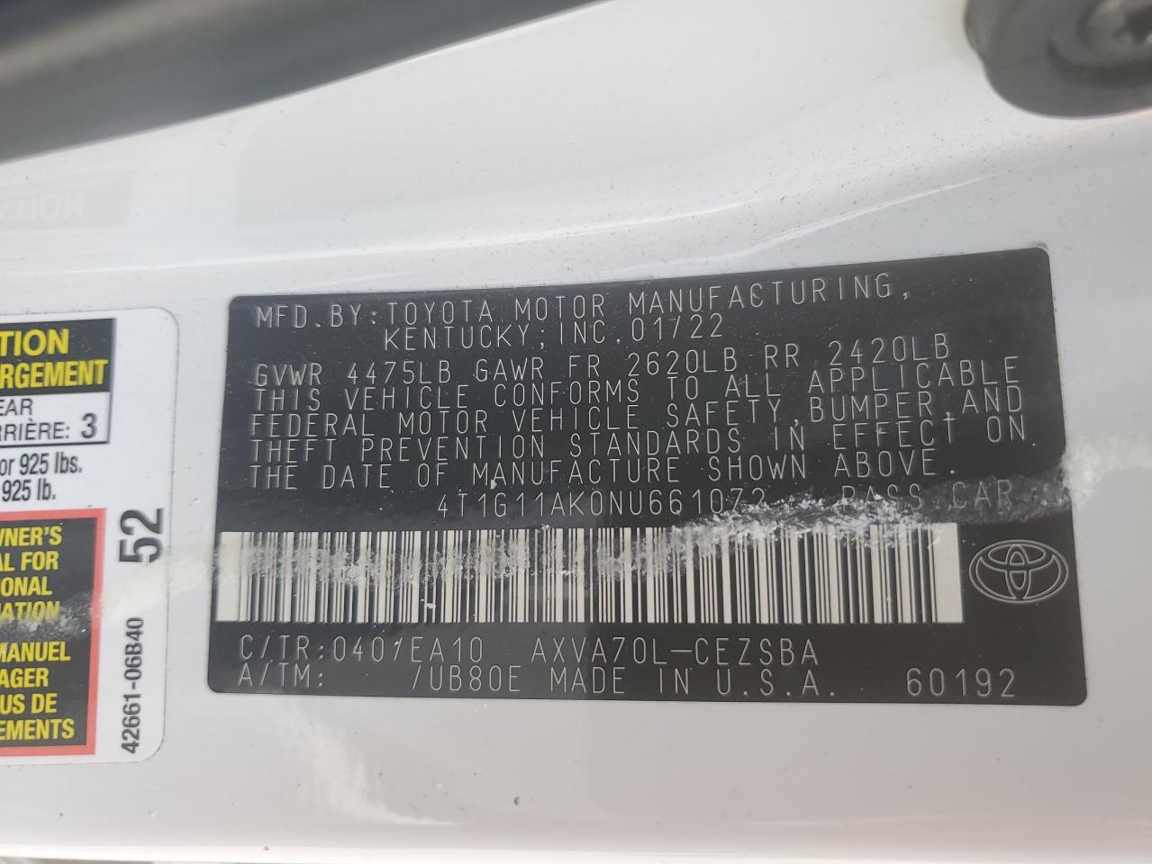 2022 Toyota Camry - Image 12