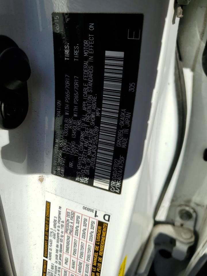 JTEBU5JR3F5263789 2015 Toyota 4Runner Sr5