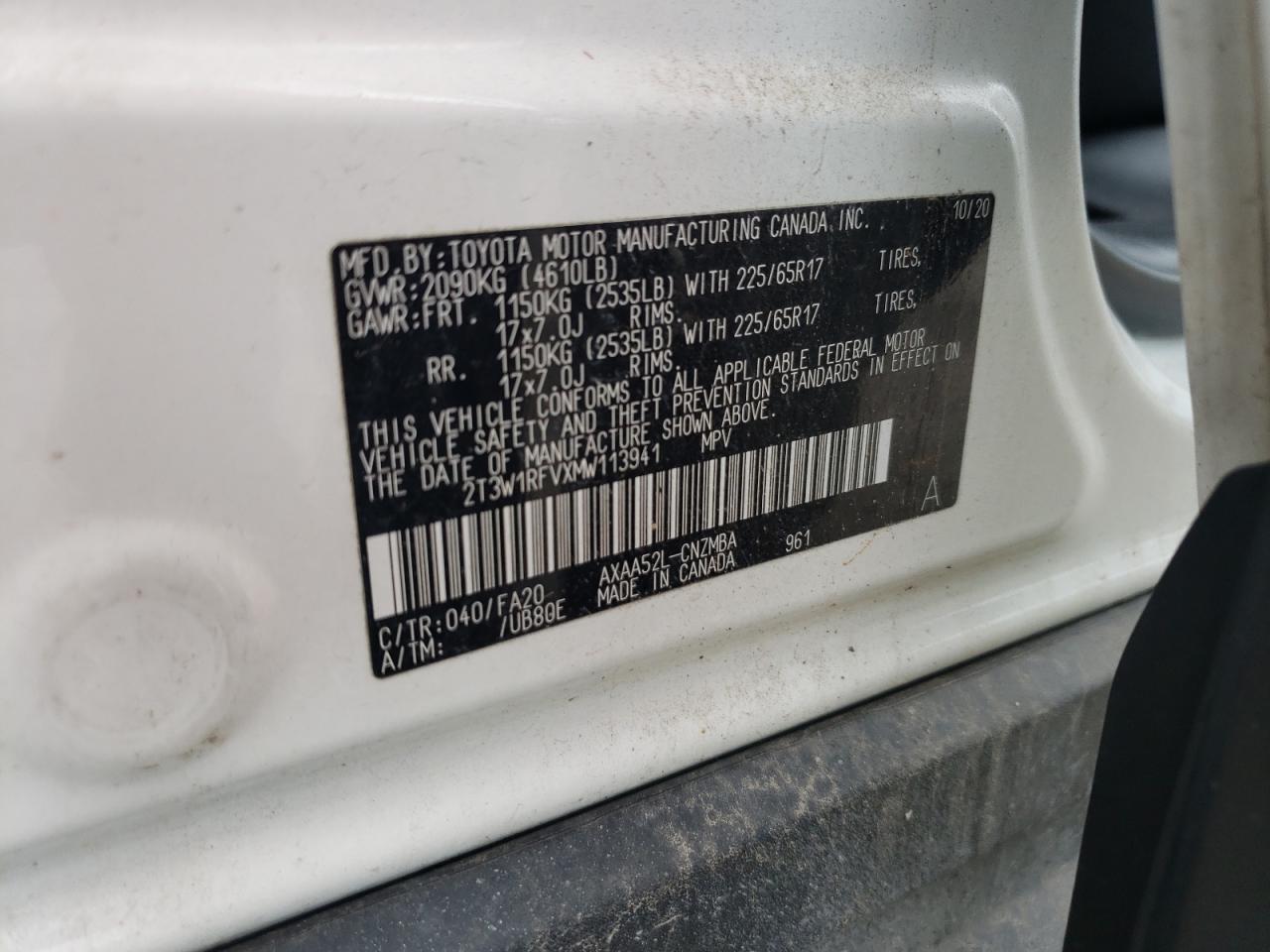 2T3W1RFVXMW113941 2021 TOYOTA RAV 4 - Image 14