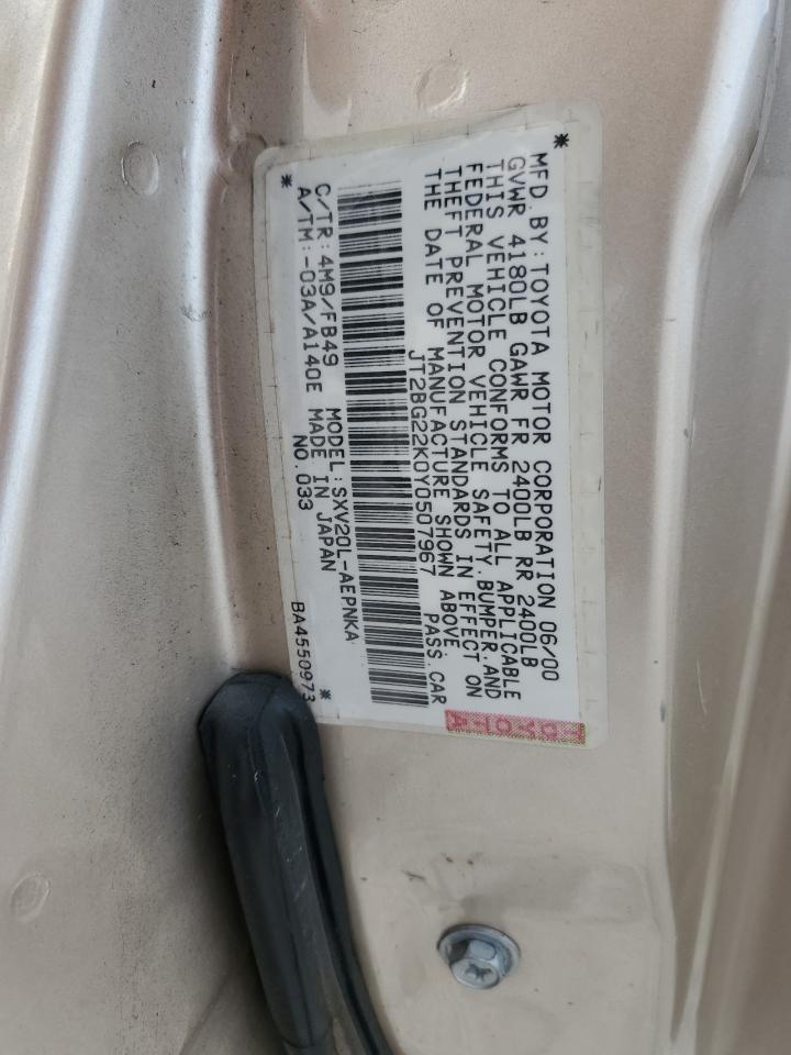 JT2BG22K0Y0507967 2000 Toyota Camry Ce