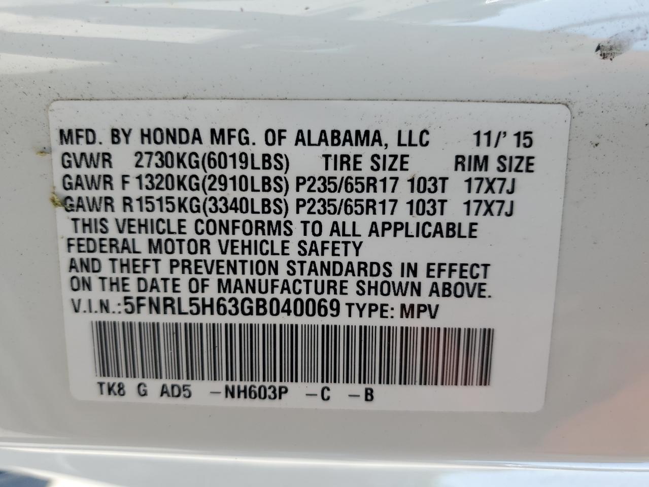 2016 Honda Odyssey - Image 14