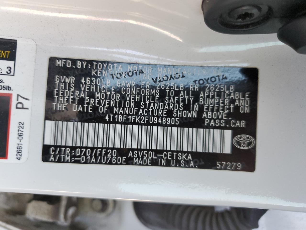 4T1BF1FK2FU948905 2015 Toyota Camry Le