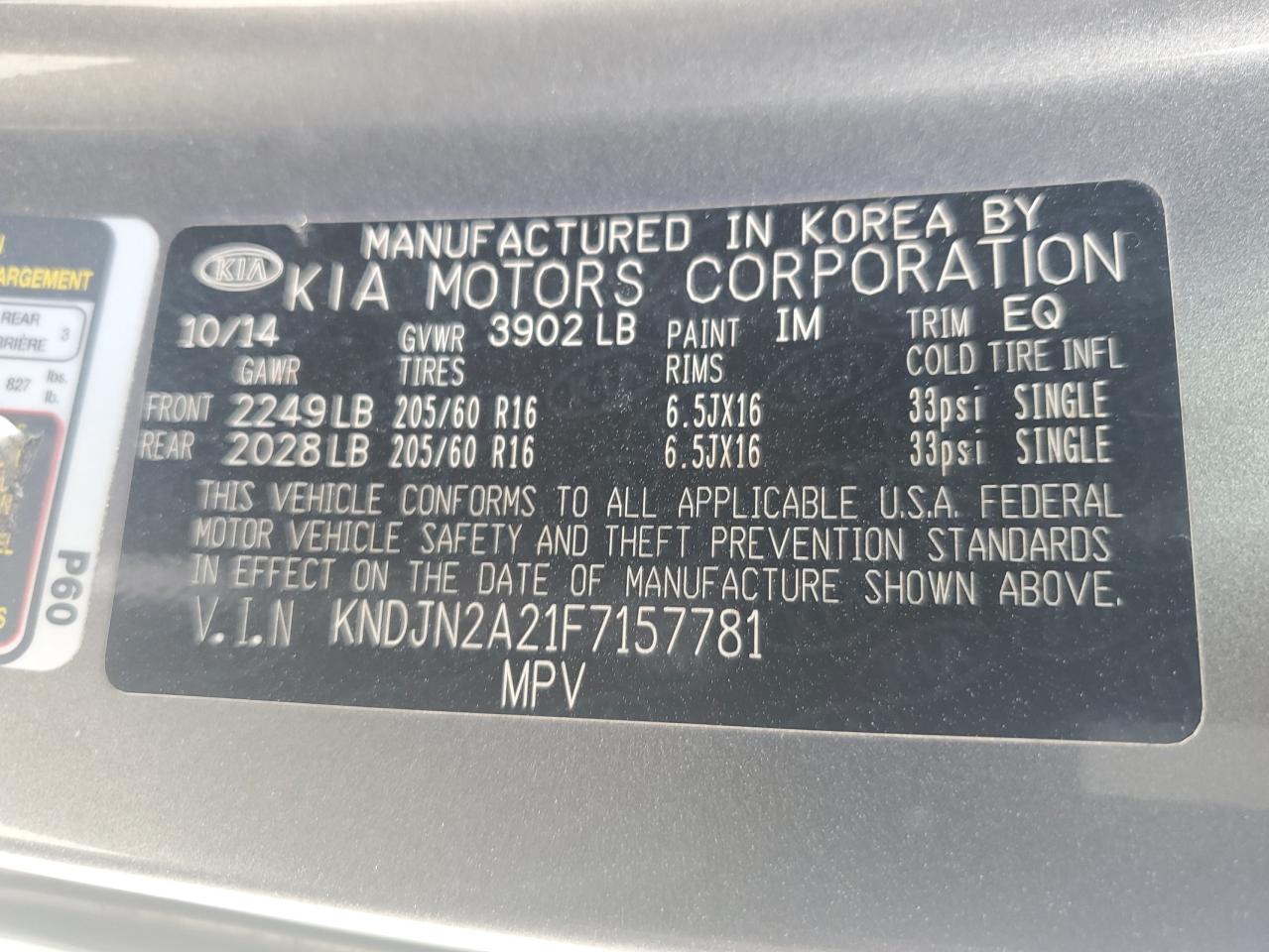 KNDJN2A21F7157781 2015 Kia Soul