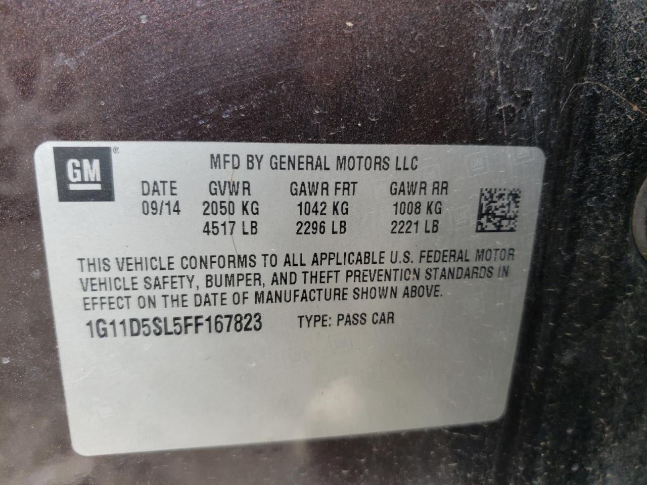 1G11D5SL5FF167823 2015 CHEVROLET MALIBU - Image 13