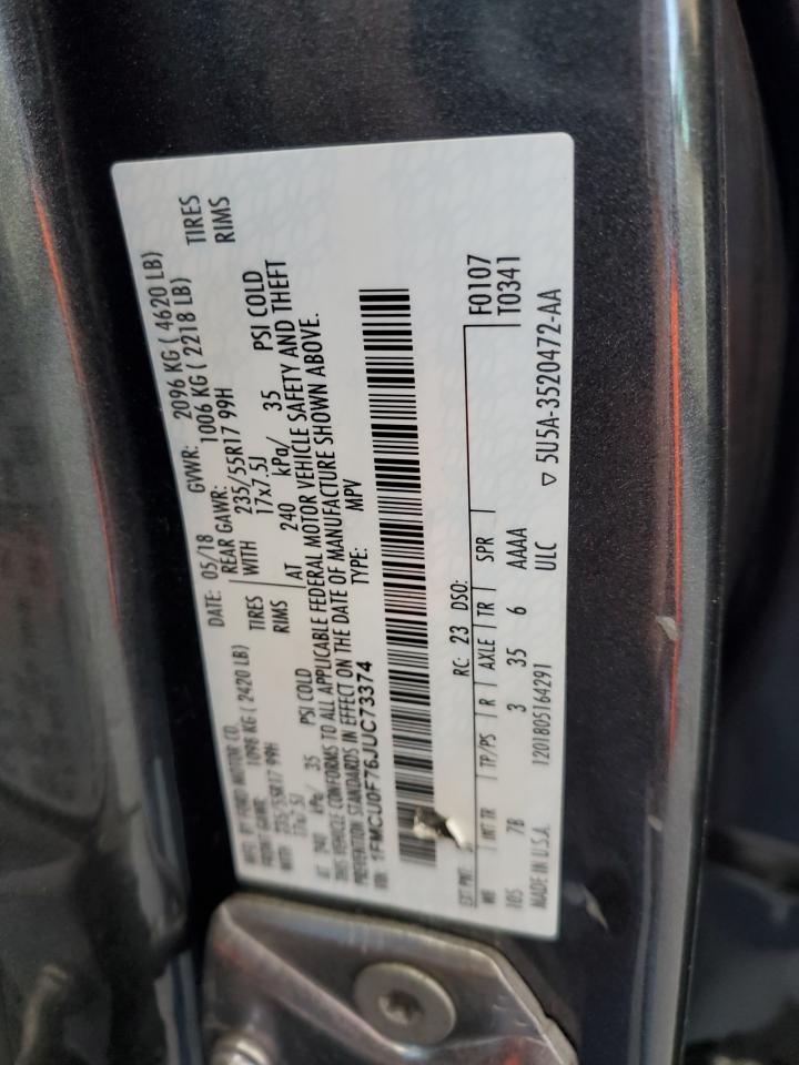 1FMCU0F76JUC73374 2018 Ford Escape S