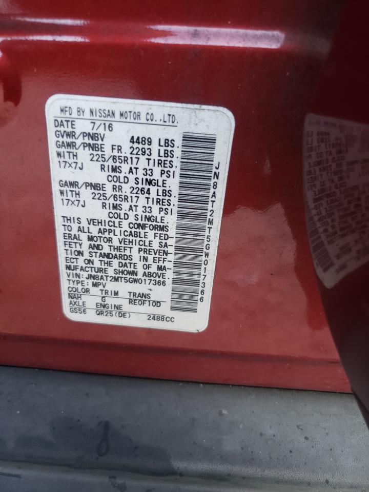 JN8AT2MT5GW017366 2016 NISSAN ROGUE - Image 13