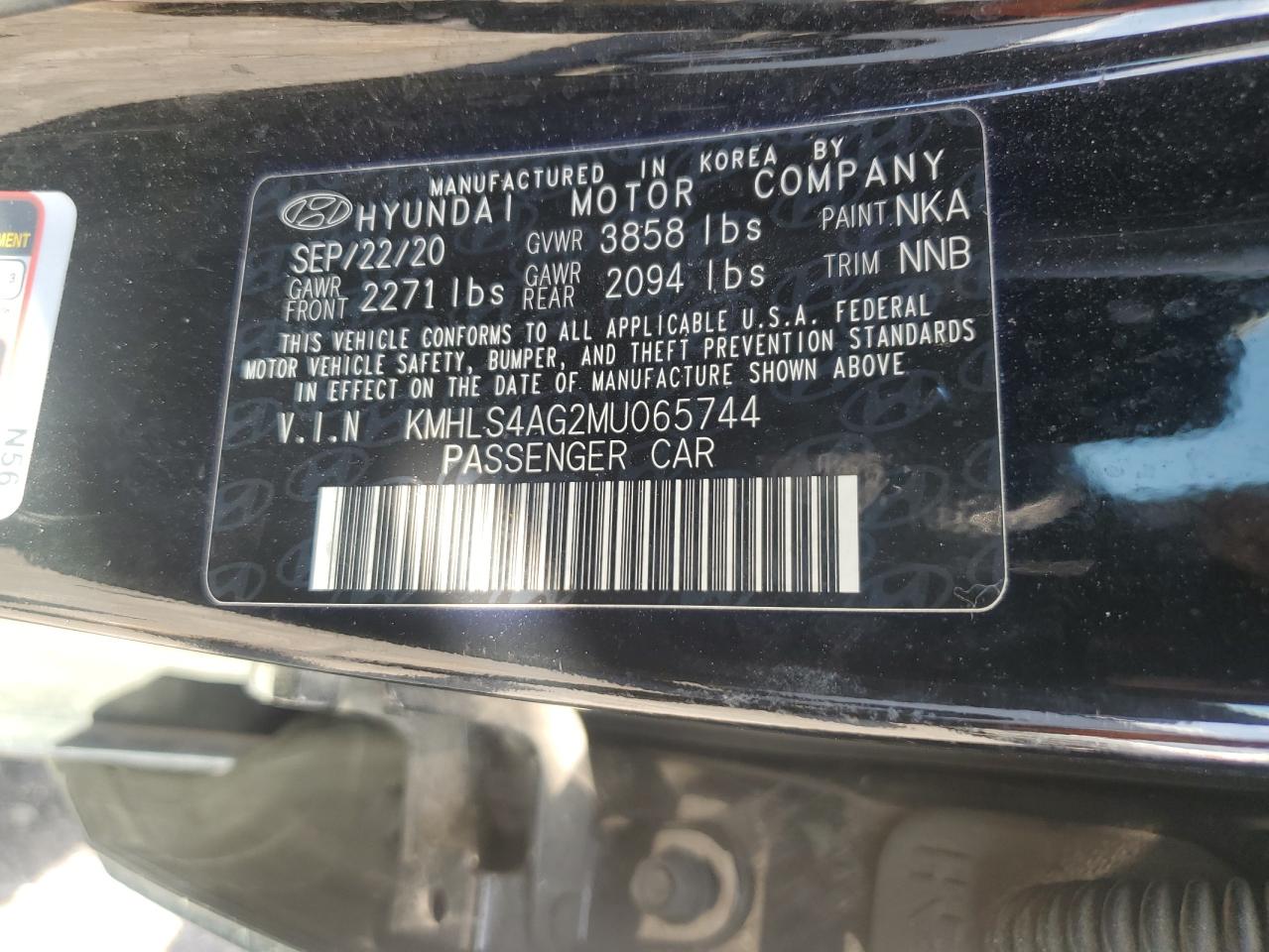 2021 Hyundai Elantra Sel VIN: KMHLS4AG2MU065744 Lot: 77628274