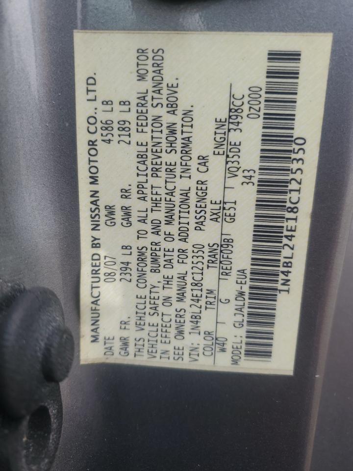 2008 Nissan Altima 3.5Se VIN: 1N4BL24E18C125350 Lot: 74558944