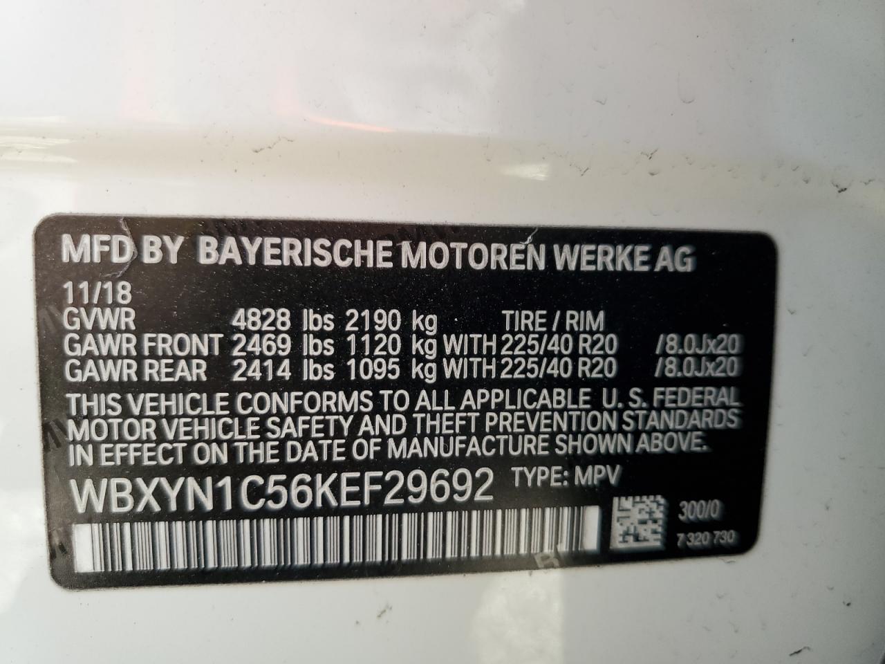 2019 BMW X2 M35I VIN: WBXYN1C56KEF29692 Lot: 75557284