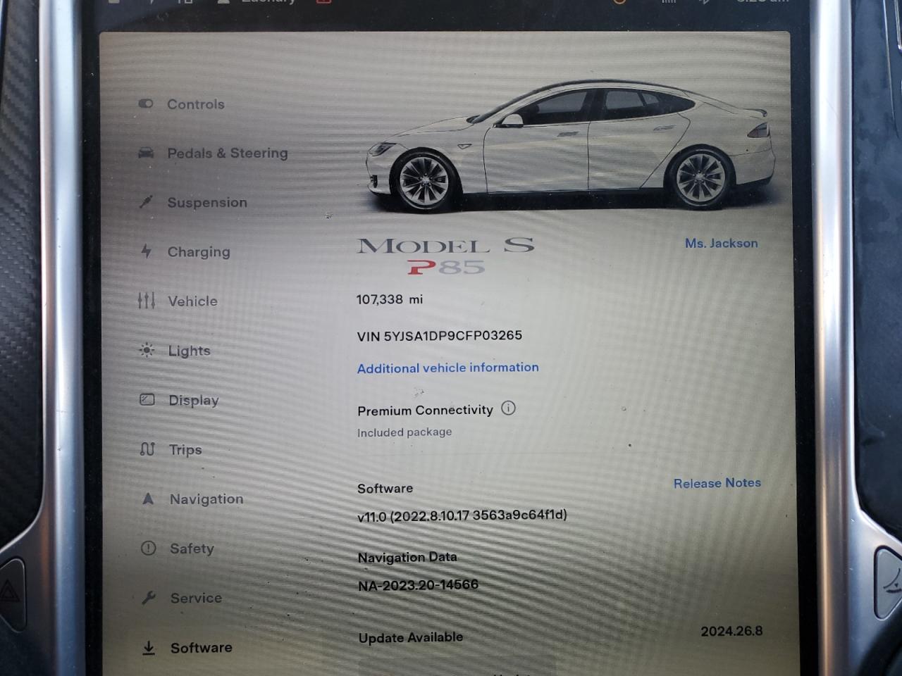 5YJSA1DP9CFP03265 2012 Tesla Model S