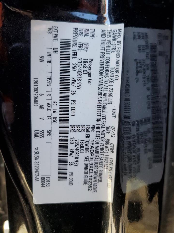 1FADP3L9XEL102362 2014 Ford Focus St