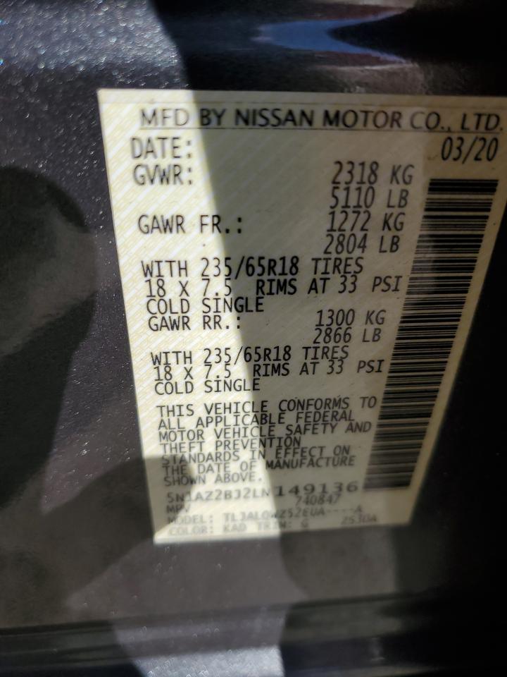 5N1AZ2BJ2LN149136 2020 NISSAN MURANO - Image 15