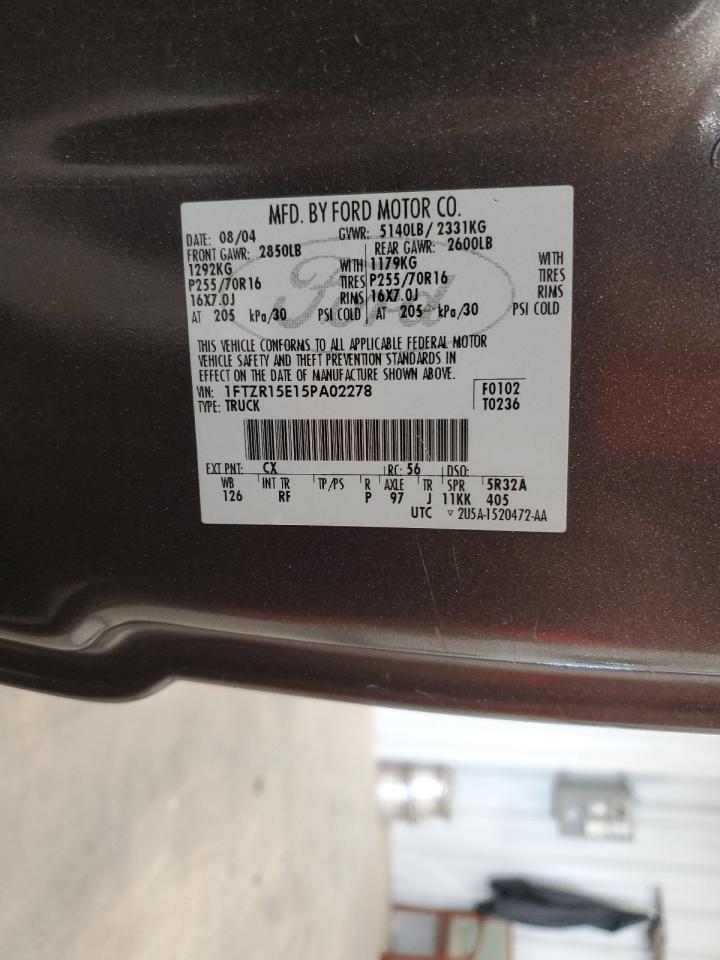 1FTZR15E15PA02278 2005 Ford Ranger Super Cab