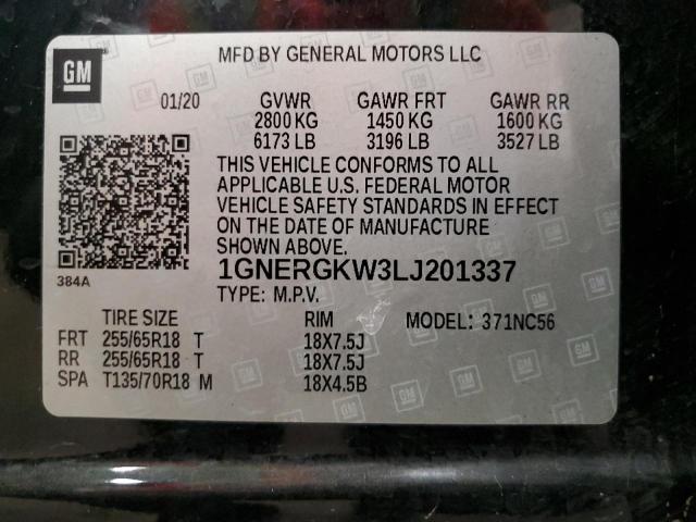 1GNERGKW3LJ201337 Chevrolet Traverse L 13