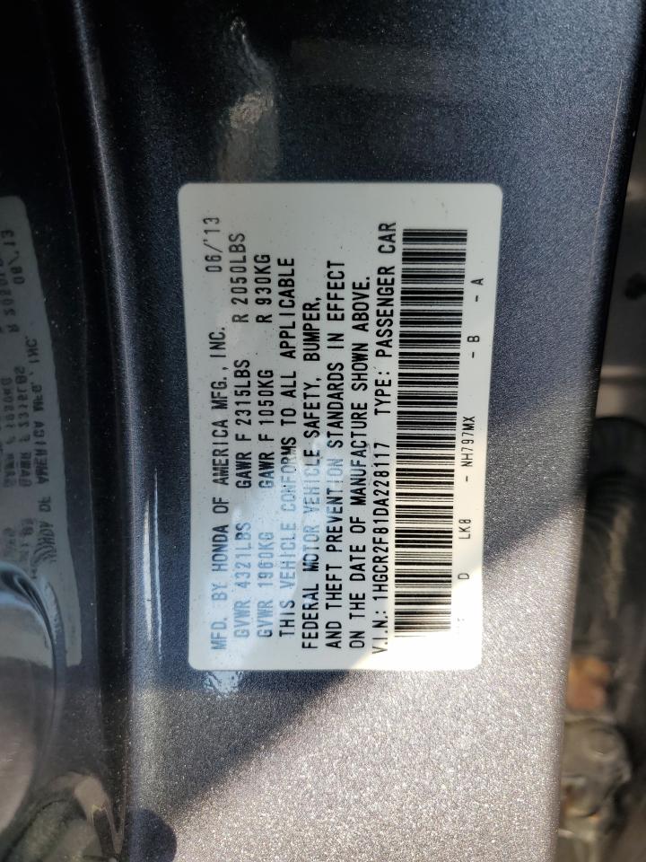 2013 Honda Accord Exl VIN: 1HGCR2F81DA228117 Lot: 78409924