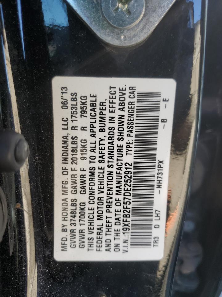 VIN 19XFB2F57DE252912 2013 HONDA CIVIC no.12