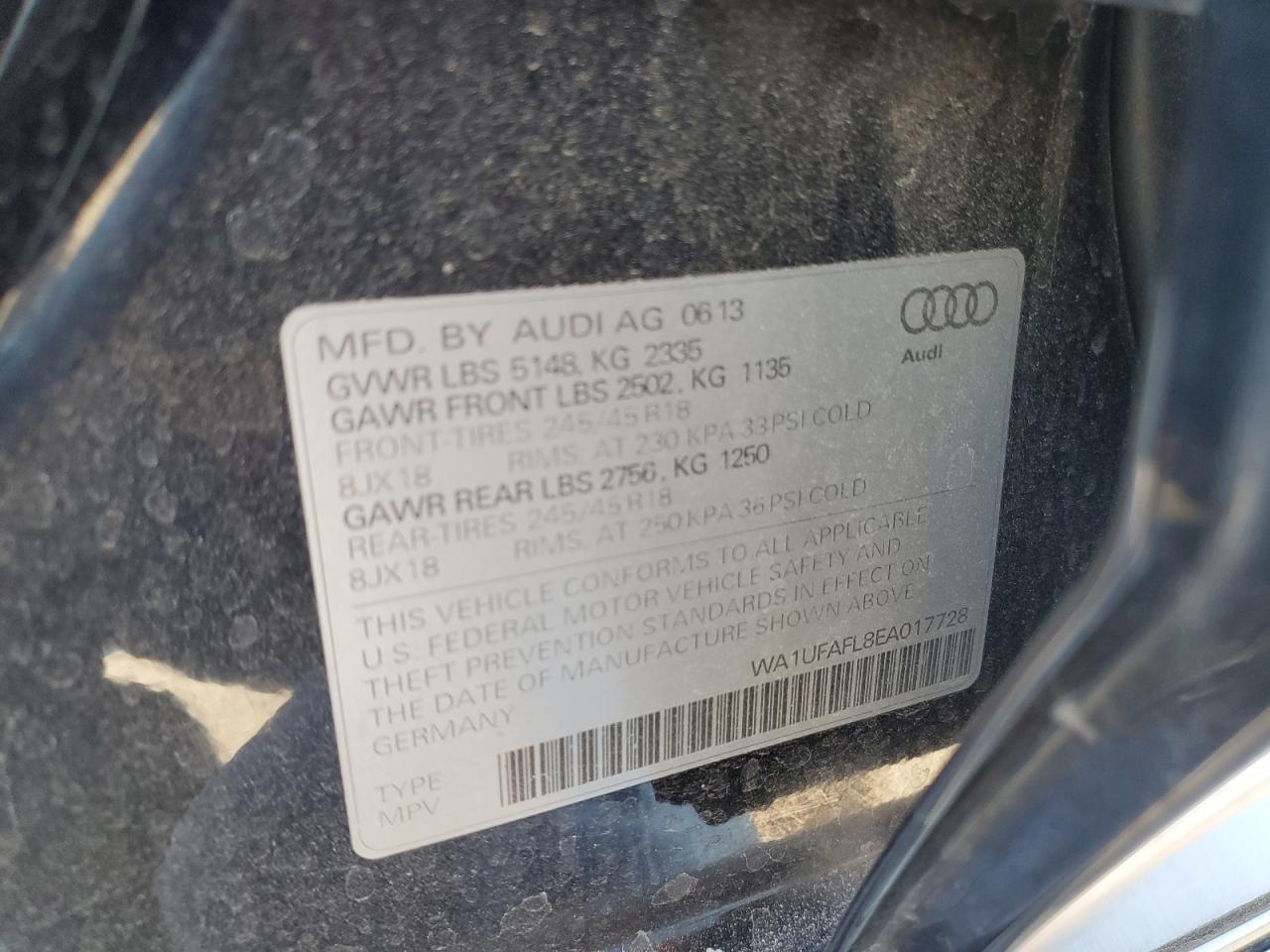 WA1UFAFL8EA017728 2014 Audi A4 Allroad Premium Plus