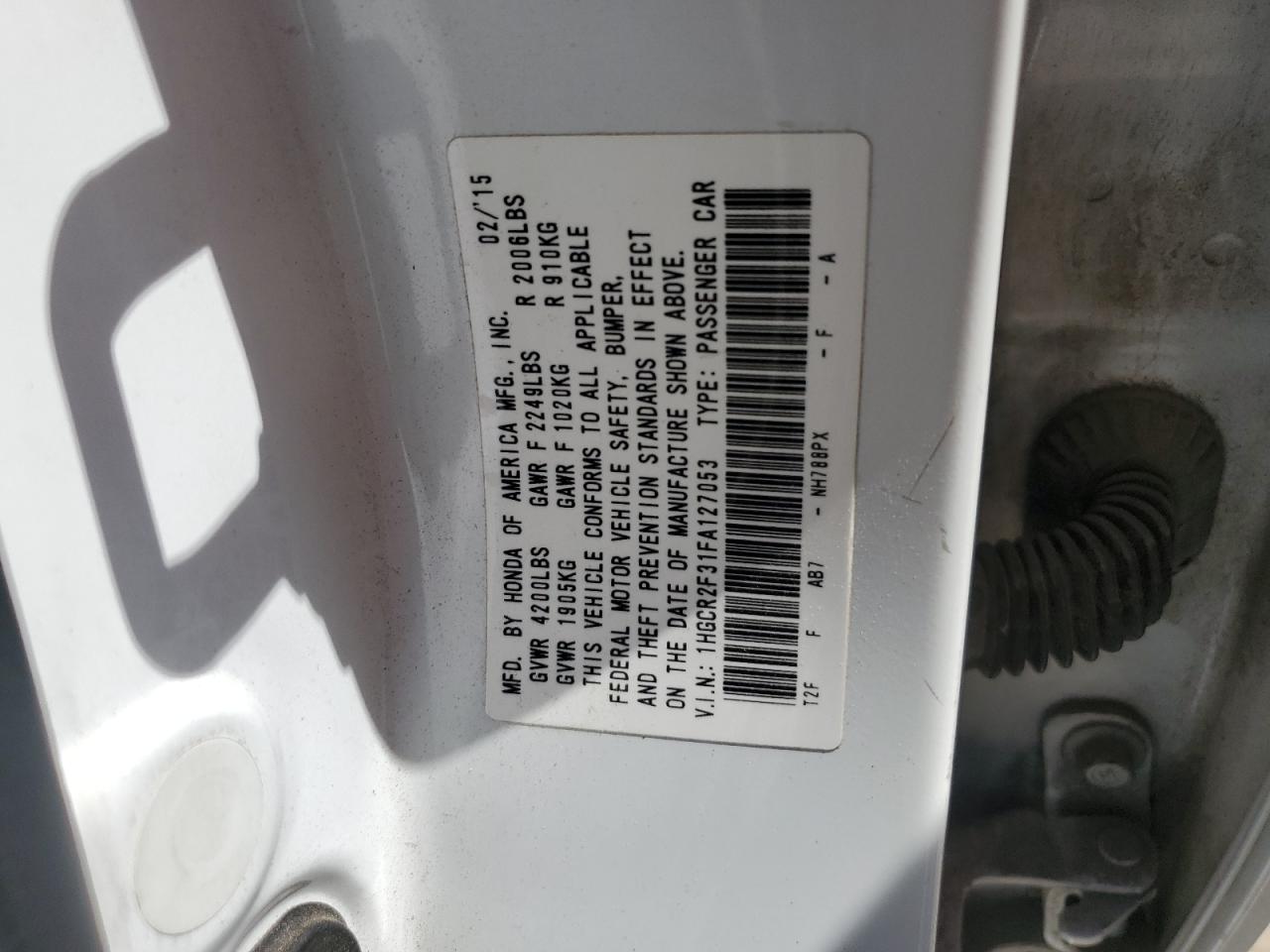 1HGCR2F31FA127053 2015 Honda Accord Lx