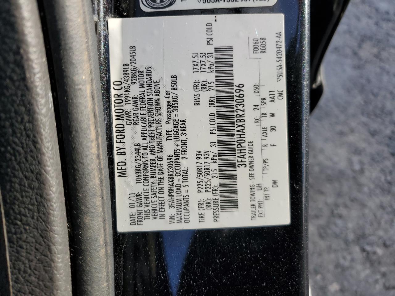 3FAHP0HAXBR230696 2011 Ford Fusion Se 3FAHP0HAXBR230696 2011 Ford Fusion Se