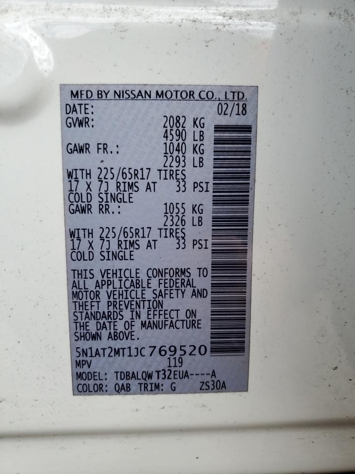 5N1AT2MT1JC769520 2018 Nissan Rogue S