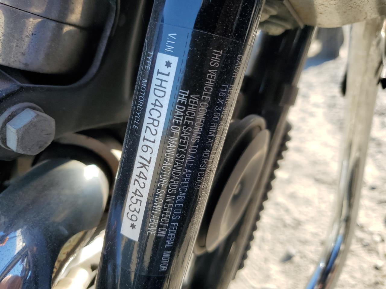 2007 Harley-Davidson Xl883 L VIN: 1HD4CR2167K424539 Lot: 77256264