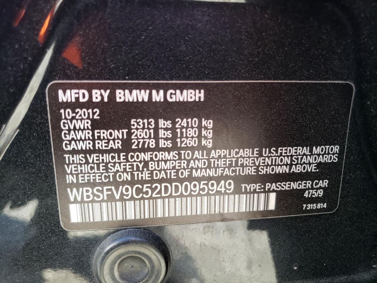 WBSFV9C52DD095949 2013 BMW M5