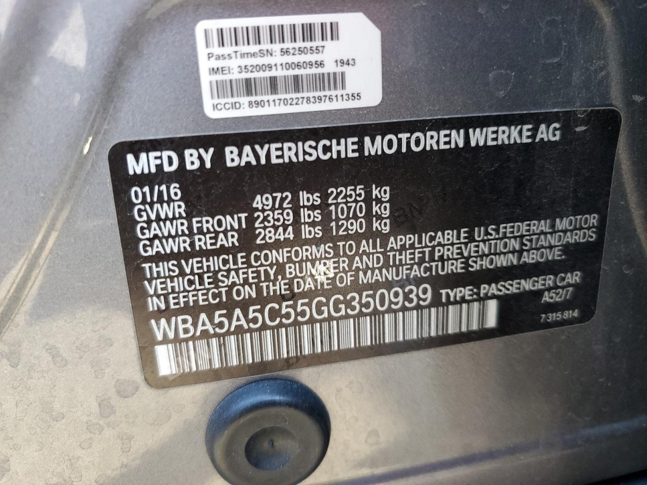 WBA5A5C55GG350939 2016 BMW 528 I