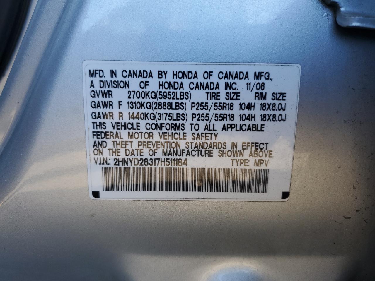 2HNYD28317H511184 2007 Acura Mdx Technology