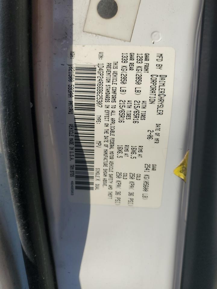 1D4GP24R66B625307 2006 Dodge Grand Caravan Se