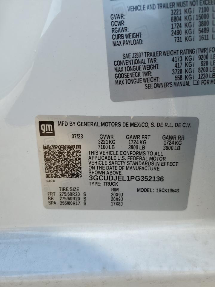 3GCUDJEL1PG352136 2023 Chevrolet Silverado K1500 High Country