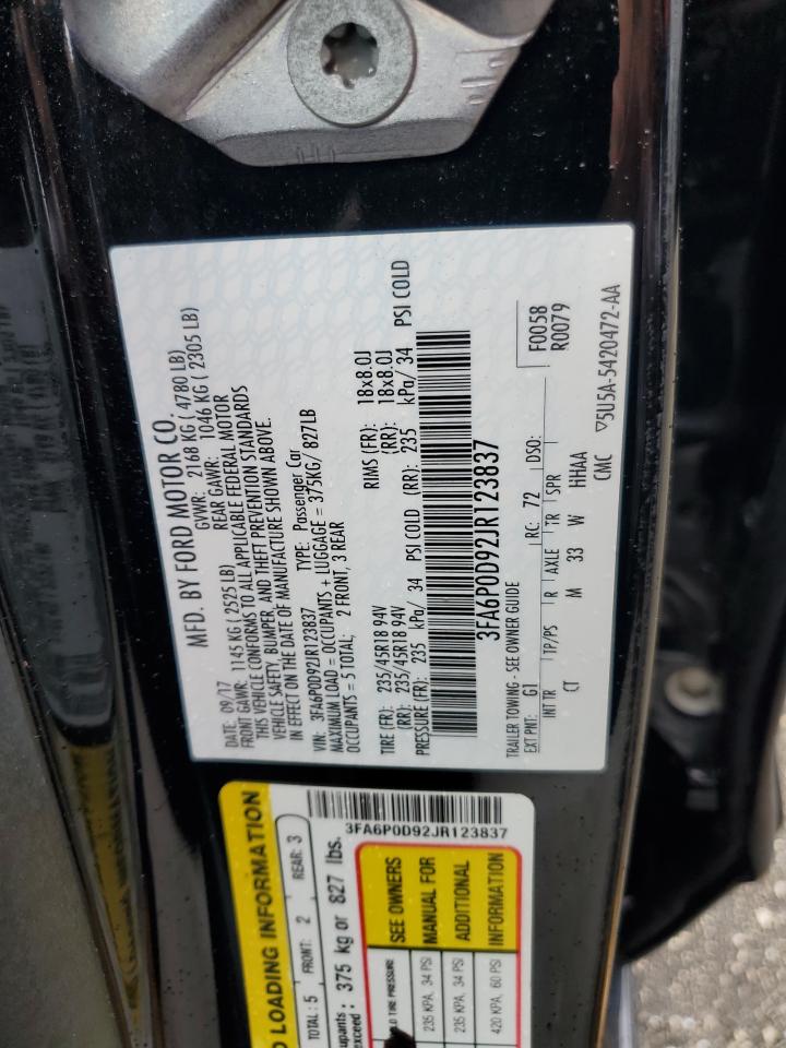 3FA6P0D92JR123837 2018 Ford Fusion Titanium/Platinum