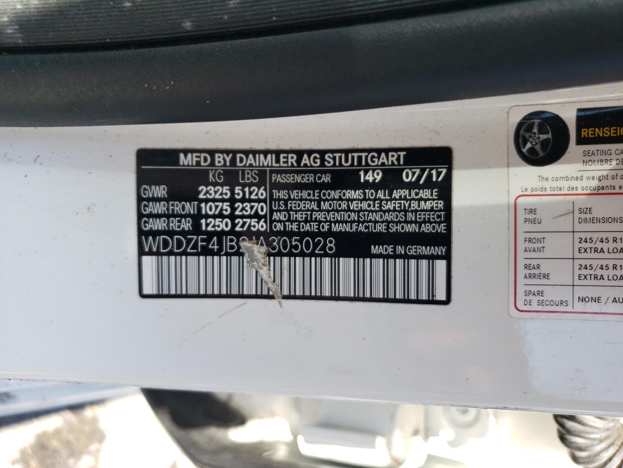 WDDZF4JB2JA305028 2018 Mercedes-Benz E 300