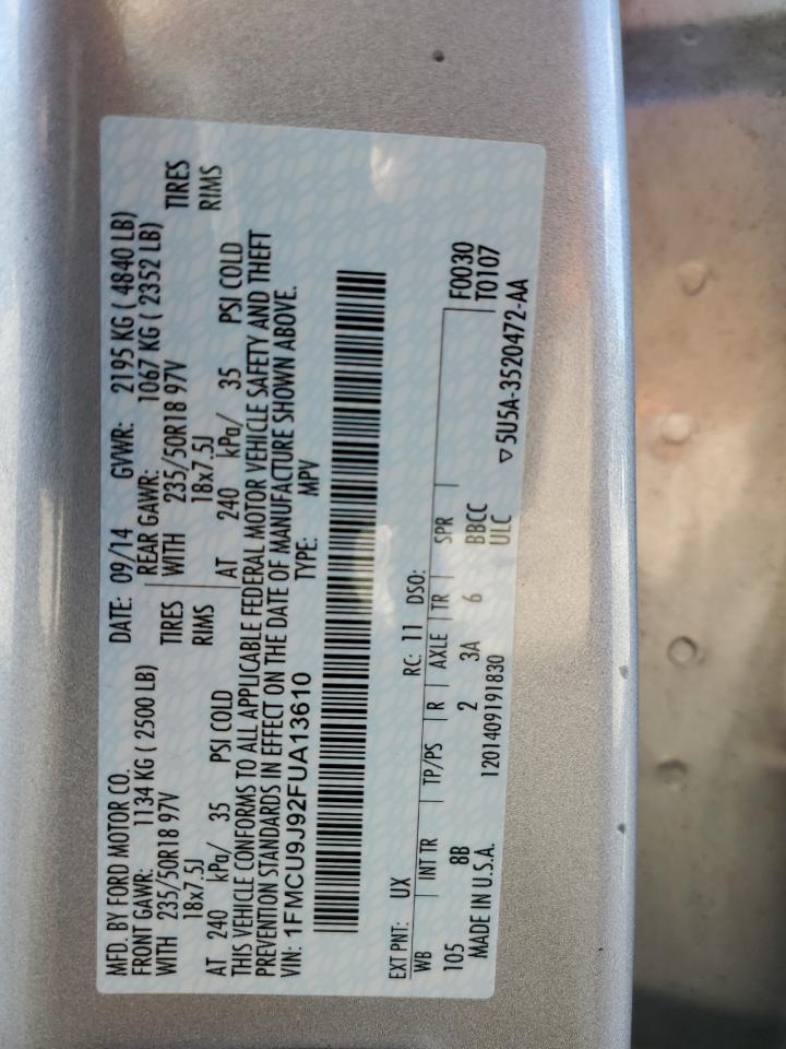 1FMCU9J92FUA13610 2015 Ford Escape Titanium