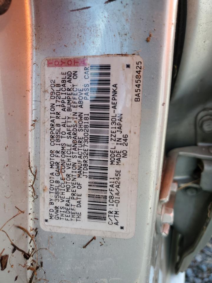 JTDBR32E730028181 2003 Toyota Corolla Ce