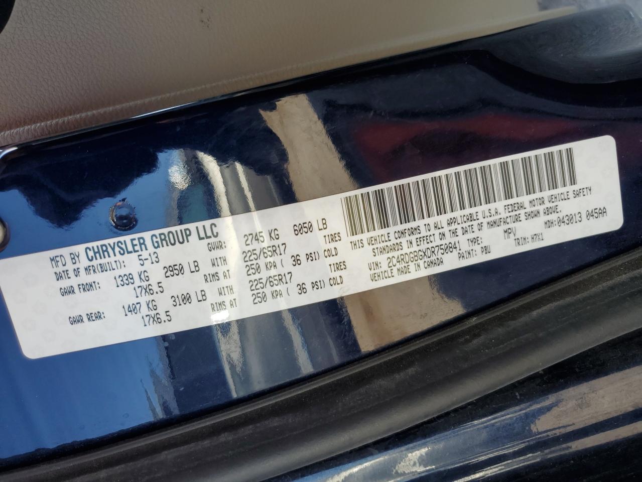 2C4RDGBGXDR750841 2013 Dodge Grand Caravan Se