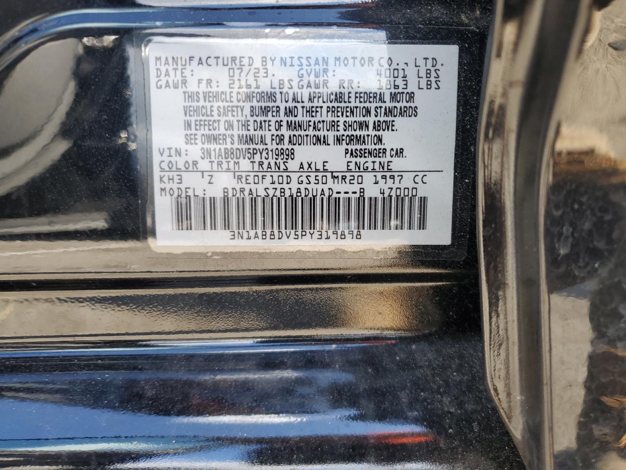 3N1AB8DV5PY319898 2023 Nissan Sentra Sr